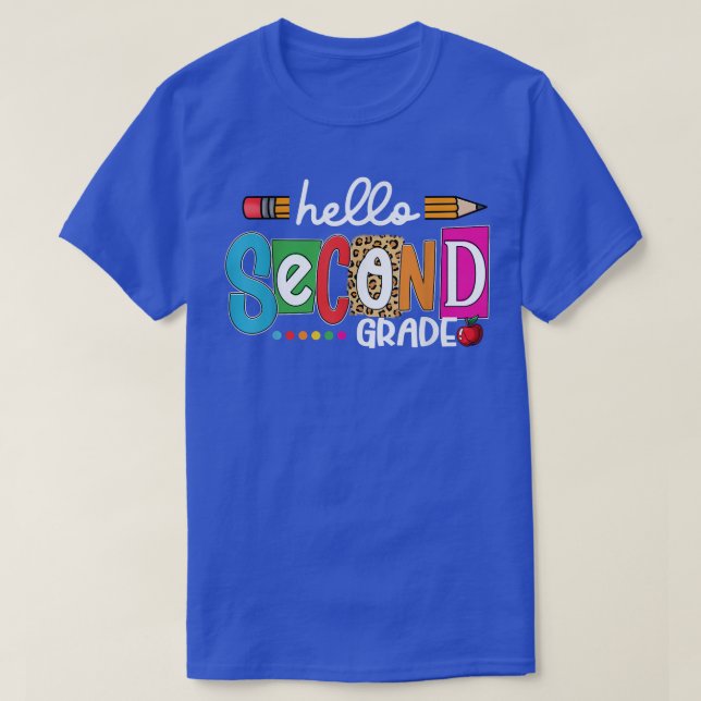 Hallo Zweite Klasse Team zweite Stufe Leopard zurü T-Shirt (Design vorne)
