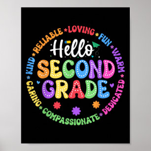 Hallo zweite Klasse zurück zur Schule für Kinder u Poster