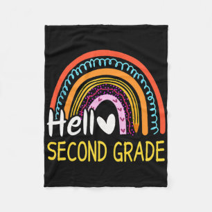 Hallo Zweite Klasse Zurück zur Schule Regenbogen 2 Fleecedecke