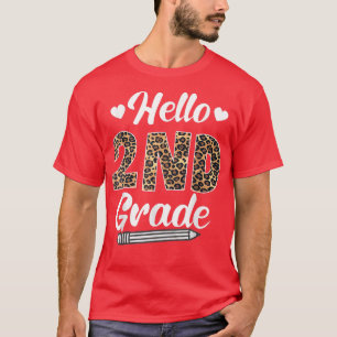Hallo zweite Stufe zurück zu den Leoparden Lehrern T-Shirt