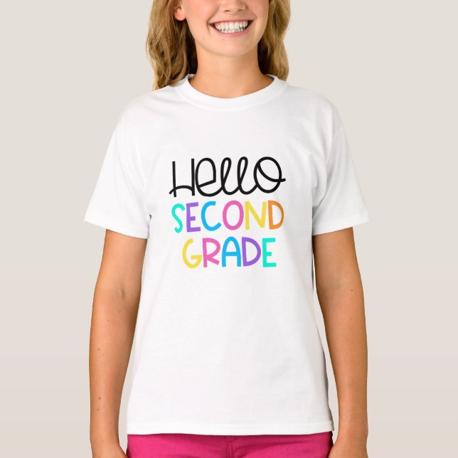 Hallo zweiter Schultag T-Shirt (Vorderseite)