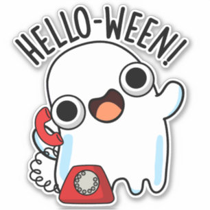Hallo zwischen Funny Ghost Pun Aufkleber