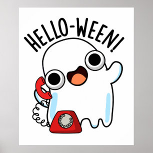 Hallo zwischen Funny Ghost Pun Poster