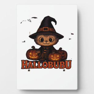Hallobubu Halloween Süße & Gruselige Hexenkatze T- Fotoplatte