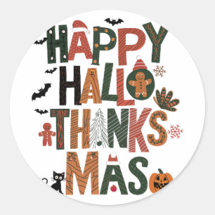HalloDankeMas Perfect Holiday Gift Fun Festival Runder Aufkleber