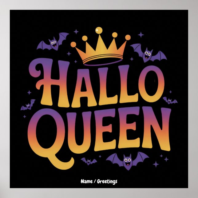 Halloqueen Bat Women Kostüm Kronen Ihre Spookie Poster (Vorne)