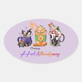 Hallothankmas Aufkleber mit Meerjungfrauen