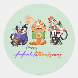 Hallothankmas Aufkleber mit Meerjungfrauen
