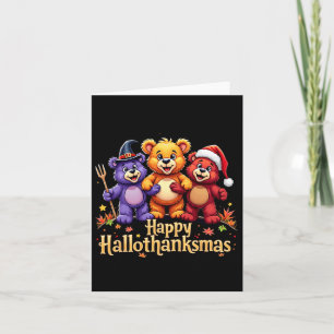 Hallothanksmas Bears T-Shirt Halloween Erntedank C Karte