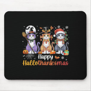 Hallothanksmas Cats Halloween Erntedank Christm Mousepad