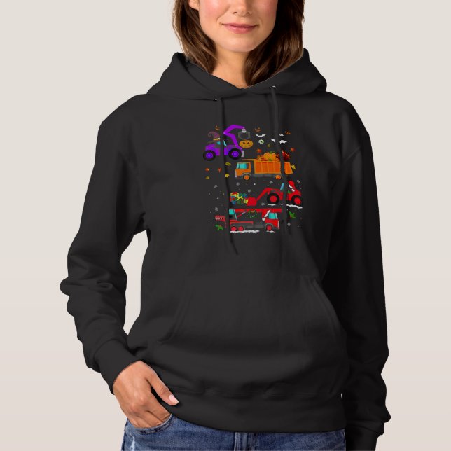 Hallothanksmas Construction Vehicle Crane Truck Bo Hoodie (Vorderseite)