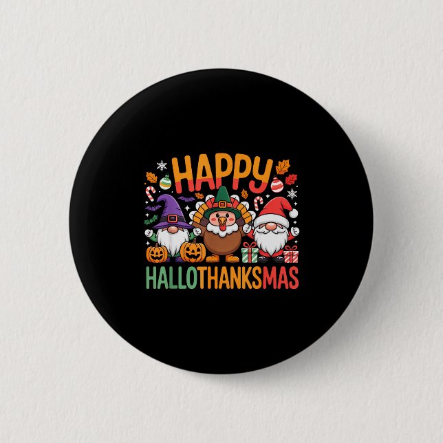 Hallothanksmas Dental Istant Funny Tooth Christmas Button (Vorderseite)