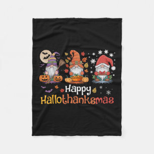 Hallothanksmas Gnomes Halloween Erntedank Chris Fleecedecke