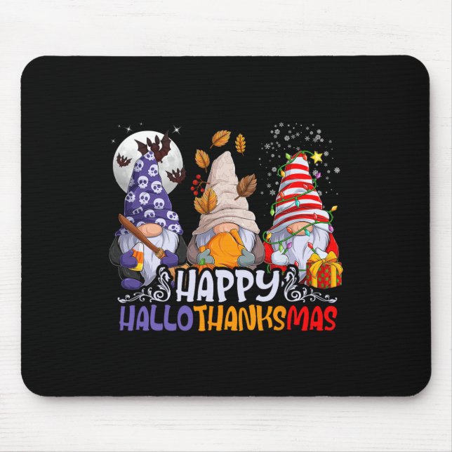 Hallothanksmas Gnomes Halloween Erntedank Chris Mousepad (Vorne)