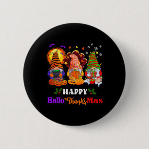 Hallothanksmas Gnomes Halloween Erntedank Merry Button