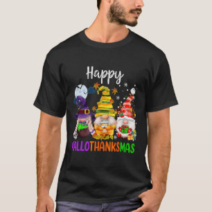 Hallothanksmas Gnomes Halloween Erntedank Merry T-Shirt