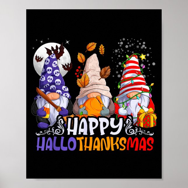 Hallothanksmas Gnomes Halloween Thanksgiving Chris Poster (Vorne)