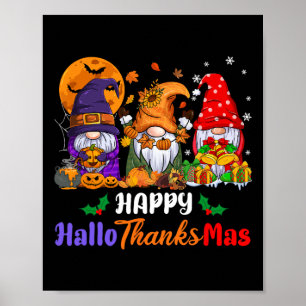 Hallothanksmas Halloween Erntedank Weihnachtsgn Poster