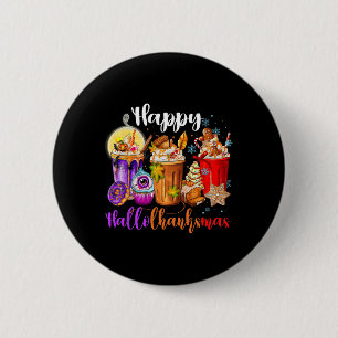 Hallothanksmas Halloween Erntedankfest Weihnachten Button