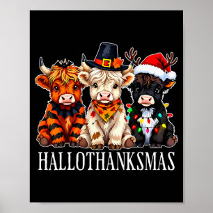 Hallothanksmas Halloween Erntedankfest Weihnachten Poster