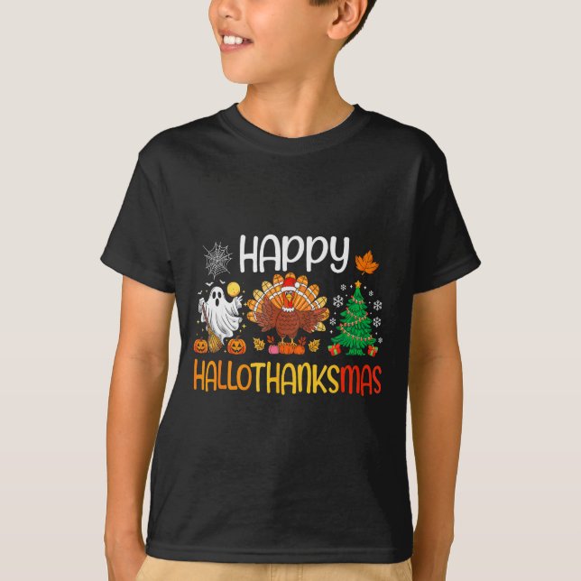Hallothanksmas Shirt Funny Halloween Thanksgiving  (Vorderseite)