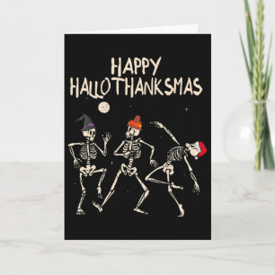 Hallothanksmas Skelett Weihnachten Halloween Danke Karte
