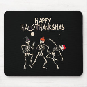Hallothanksmas Skelett Weihnachten Halloween Danke Mousepad
