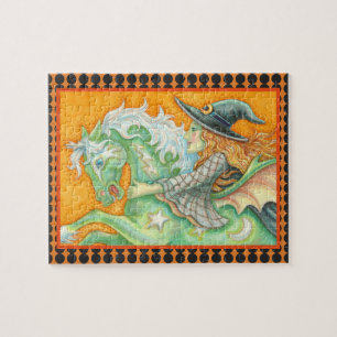 HALLOUEZ EVE WITCH ET HORSE INTERLOCKING PUZZLE