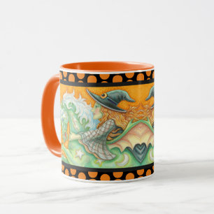 HALLOUS EVE WITCH ET HORSE COMBO MUG Black Orange