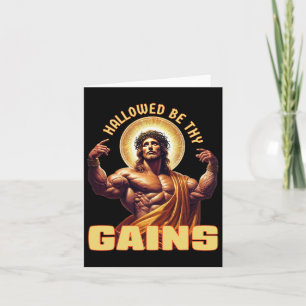 Hallow be dir Funny Gym Jesus Bodybuilding Karte