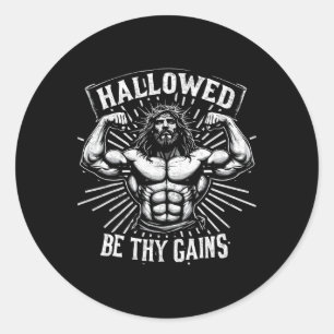 Hallow, du gewinnt Christliche Workout Gym Jesus Runder Aufkleber