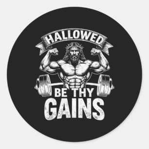 Hallow, du gewinnt Christliche Workout Gym Jesus Runder Aufkleber