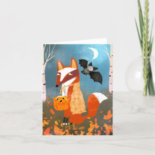 Hallow Fox et Bat Friends BLANK Carte de voeux