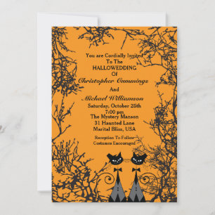 Hallowedding Cats Wedding Invitation (2M) Einladung