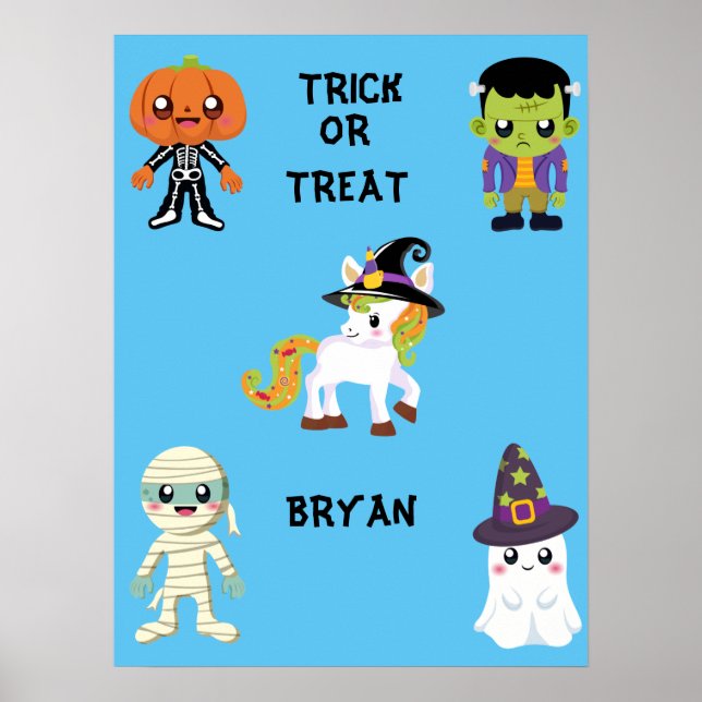HALLOWEE "TRICK ODER BEHANDLUNG" POSTER PERSONALIS (Vorne)
