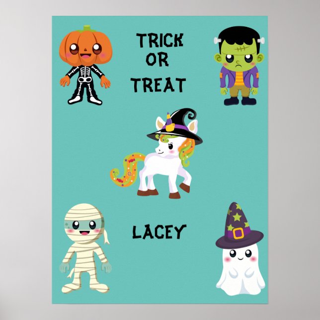 HALLOWEE "TRICK ODER BEHANDLUNG" POSTER PERSONALIS (Vorne)