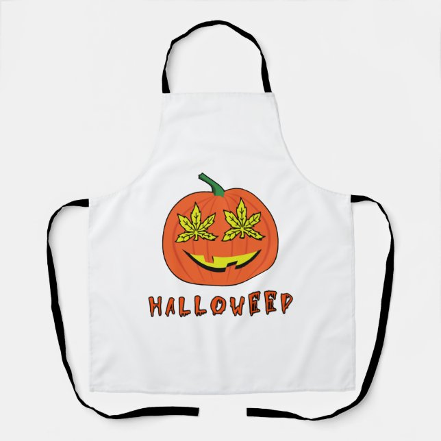 Halloweed Funny Hippie Pumpkin Halloween Schürze (Vorderseite)