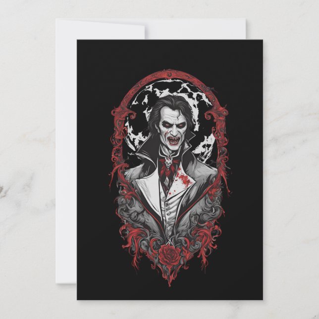 Halloween 12 Vampire, b, beängstigendes Monster, H Einladung (Vorderseite)