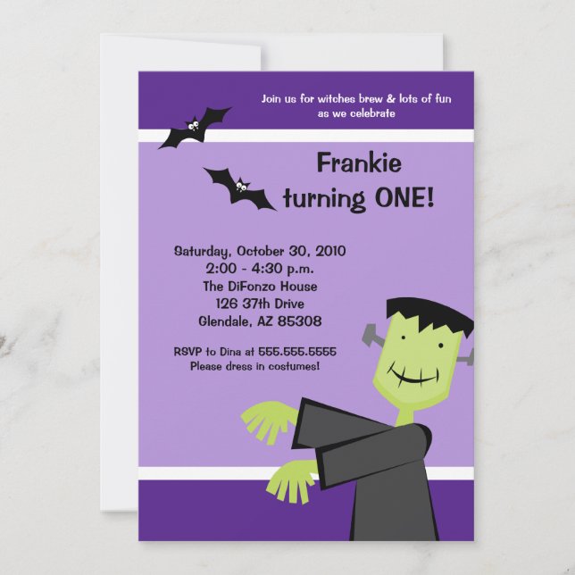 Halloween 12x18 Frankenstein Party Einladung (Vorderseite)