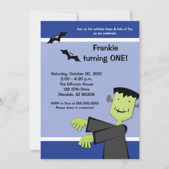 Halloween 12x18 Frankenstein Party Einladung (Vorderseite)