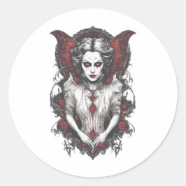 Halloween 13 Vampire, Horror, erschreckender Vampi Runder Aufkleber