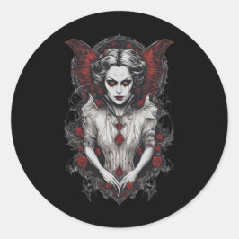 Halloween 13 Vampire, Horror, erschreckender Vampi Runder Aufkleber