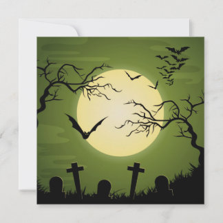 Halloween 16 . Geburtstag Slimy Green Black Bats Einladung