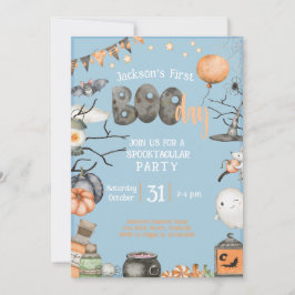 Halloween 1. Geburtstag Jeges Age Blue Boy Party Einladung
