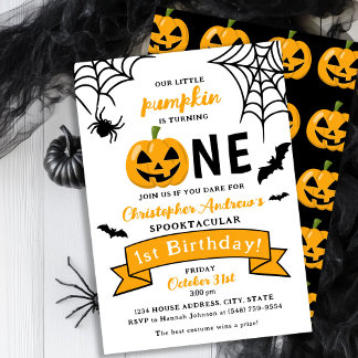 Halloween 1. Geburtstag Little Pumpkin Einladung