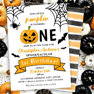 Halloween 1. Geburtstag Little Pumpkin Einladung