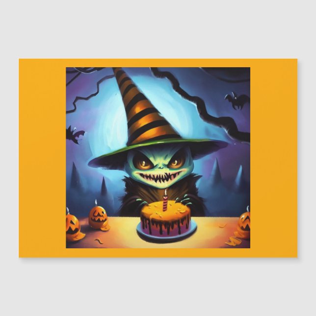 Halloween 1. Geburtstag Magnetkarte (Vorderseite)