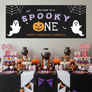 Halloween 1. Geburtstag Spooky One Ghost Gothic Banner