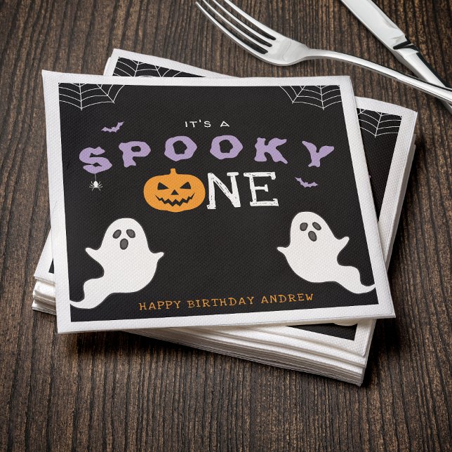 Halloween 1. Geburtstag Spooky One Ghost Gothic Serviette (Halloween 1st Birthday Spooky One Ghost Gothic Napkins
)