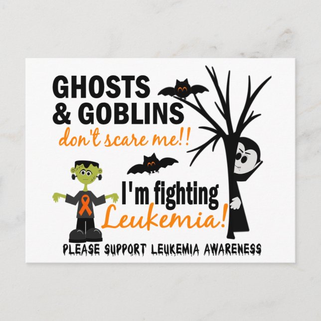Halloween 1 Leukemia Warrior Postkarte (Vorderseite)